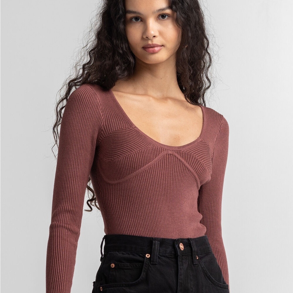 LOVE TREE Scoop Neck Bodysuit, Size S, NWT